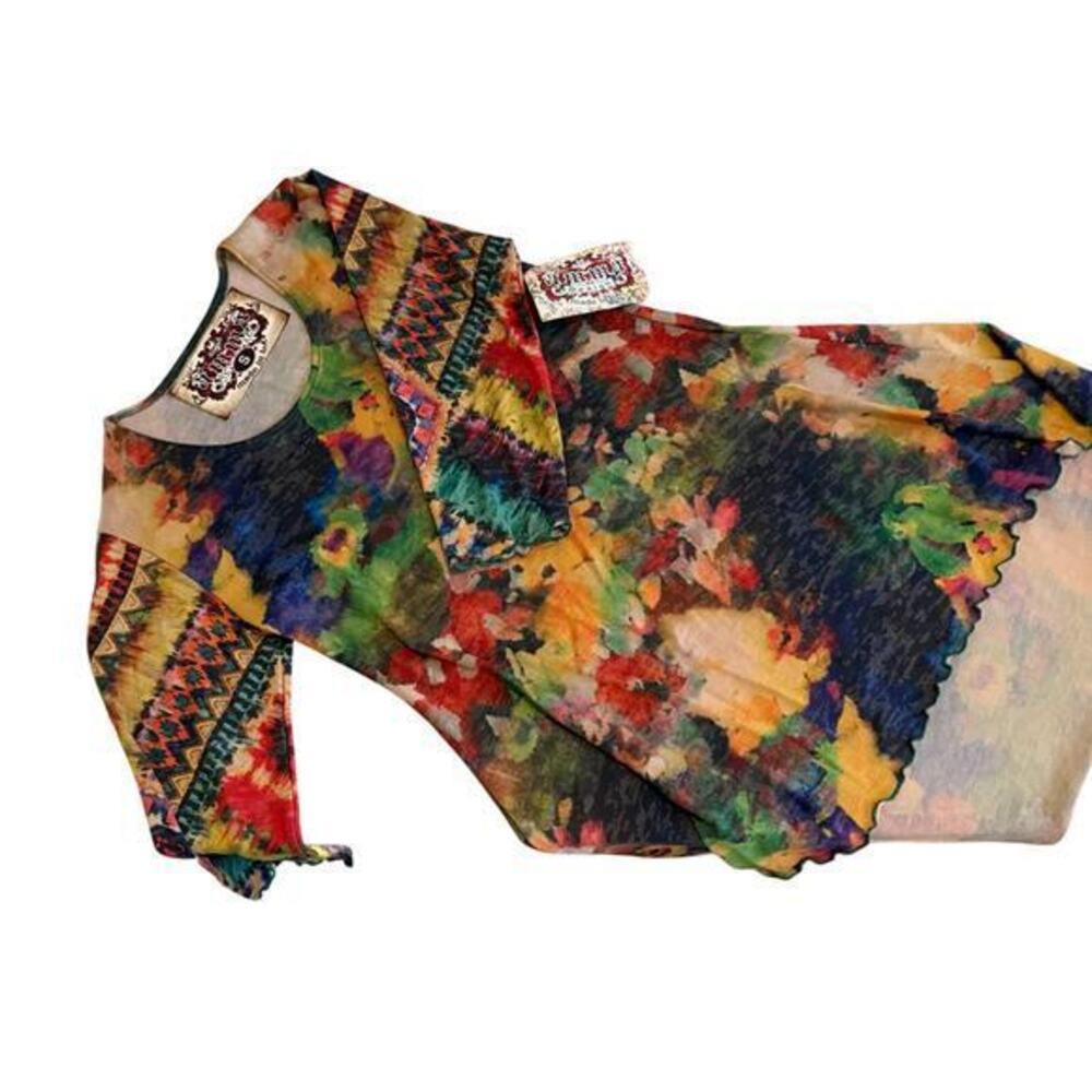 Amma Design Abstract Art to Wear Watercolor Bohemian Tunic Lagenlook Top Small